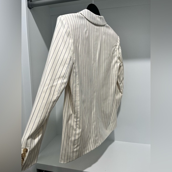 J. CREW Collection classic blazer ivory pinstripe Italian wool Sz 2 NWT $375 - Picture 8 of 16